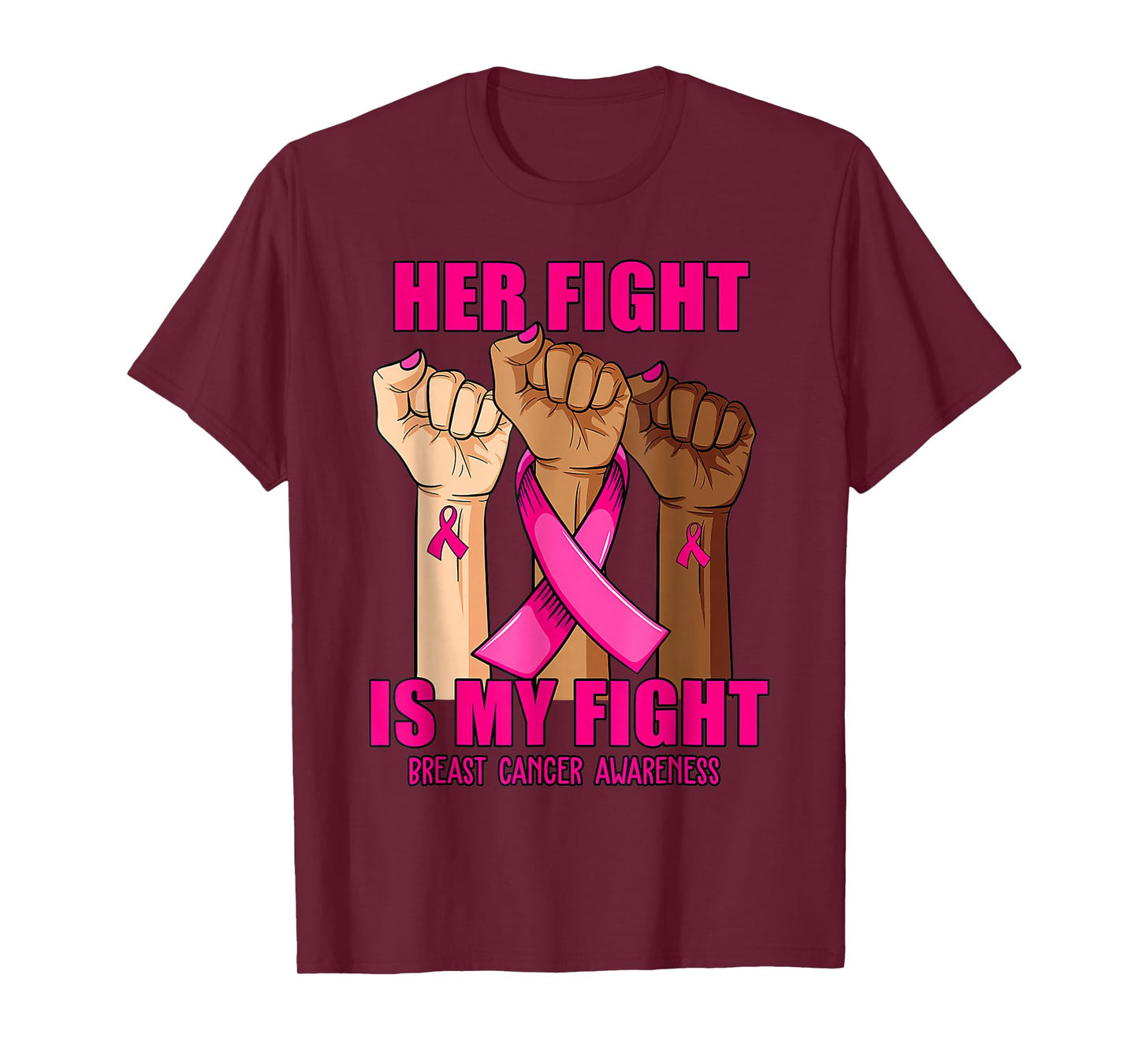 Hand Her fight is my fight breast cancer awareness month T-Shirt