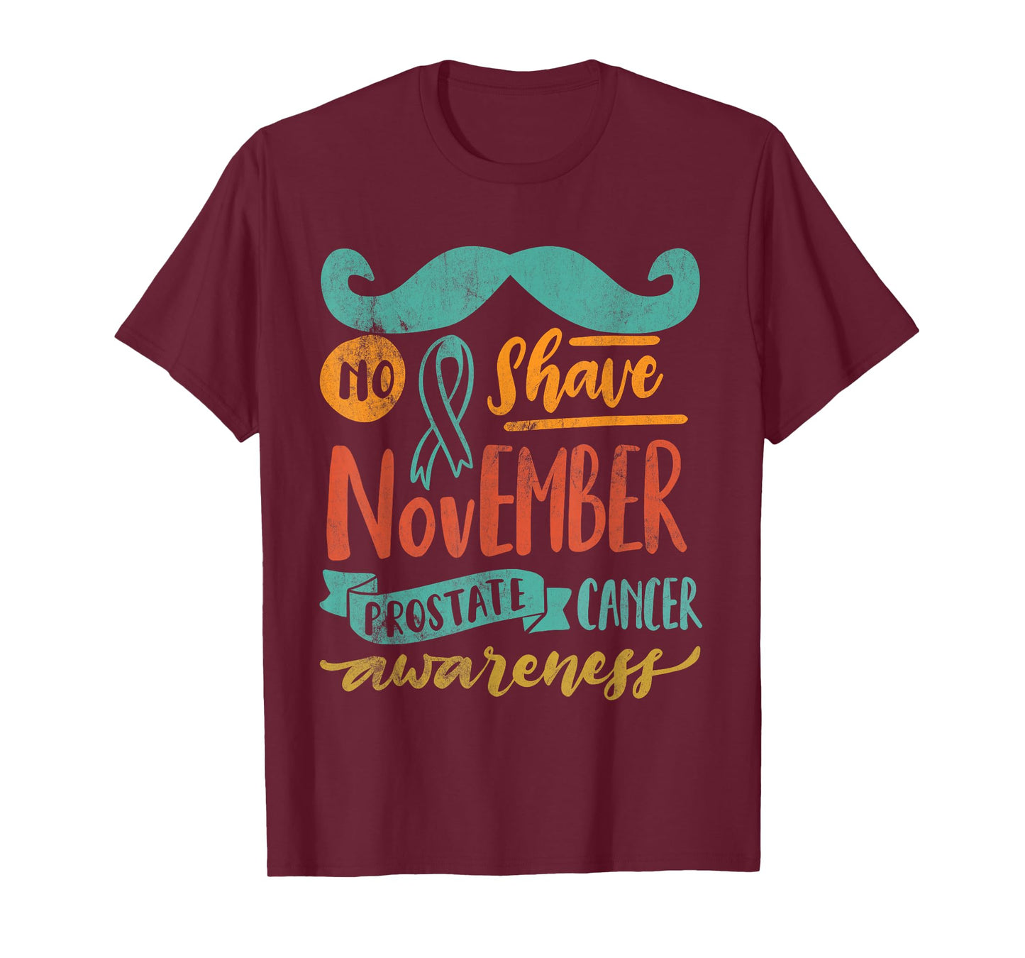 November No Shave Prostate Cancer Awareness Retro Vintage T-Shirt