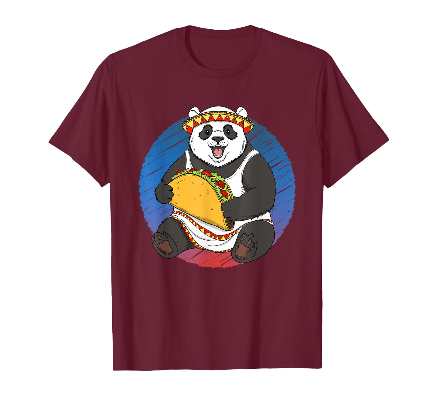 Taco Eating Mexican Panda Humorous T-Shirt