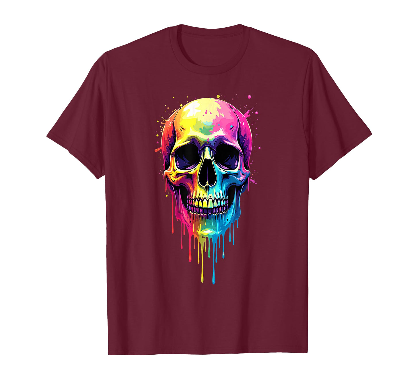 Colorful Skull Melting Halloween T-Shirt