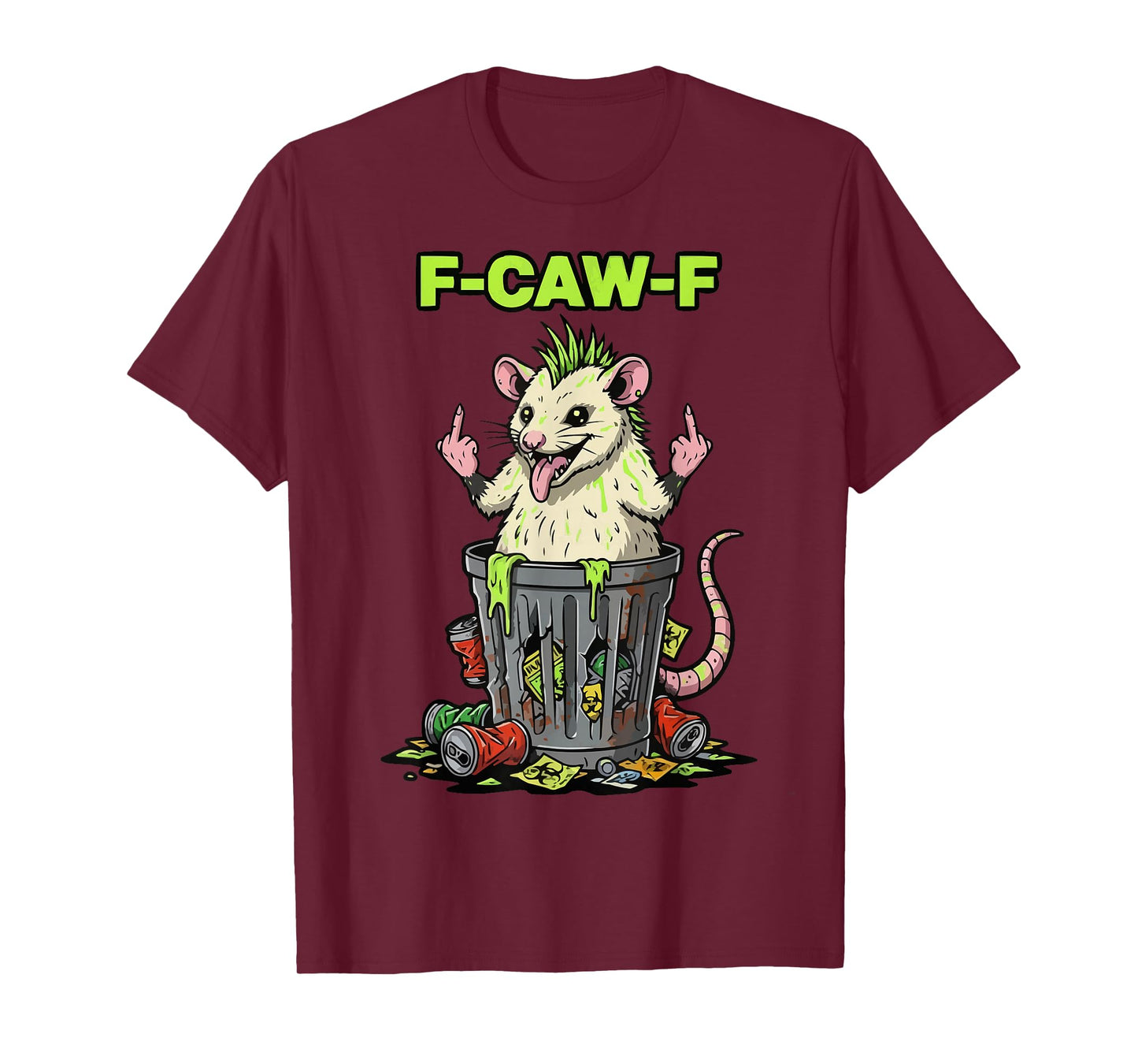 F-CAW-F Dark Humor Graphic Meme Funny Black T-Shirt