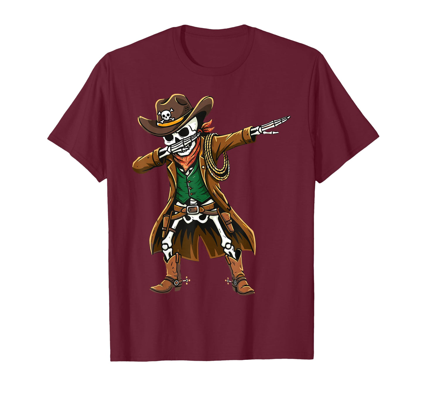 Dabbing Skeleton Cowboy Funny Western T-Shirt