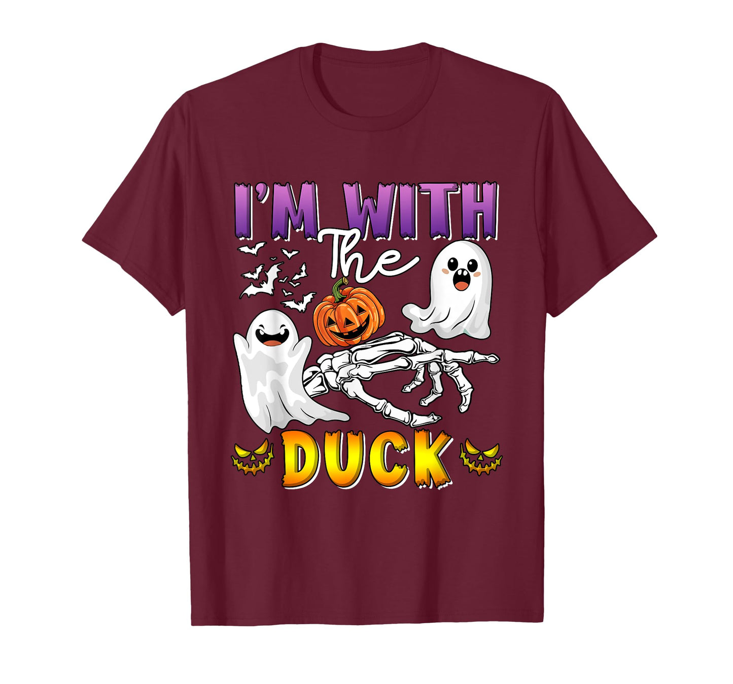I'm with Duck Halloween Boo Ghost Funny Single Farmer T-Shirt