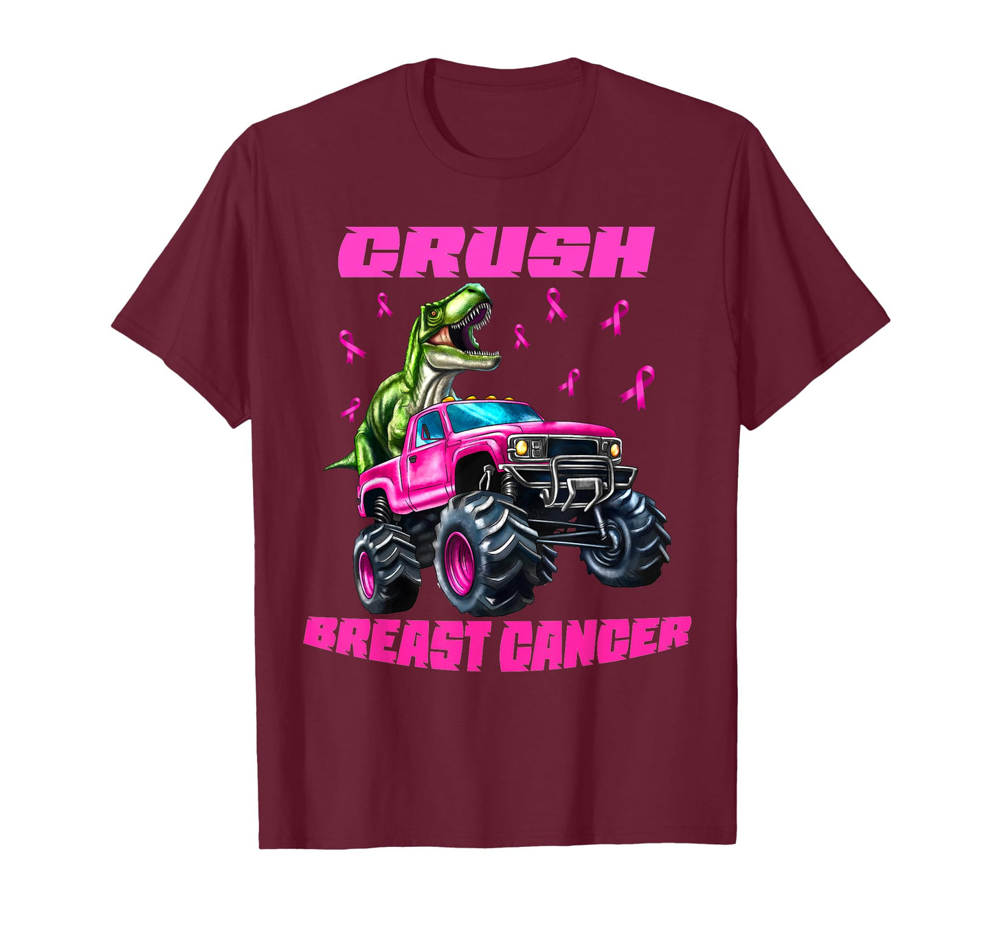 Crush Breast Cancer Monster Truck Wear Pink T-Shirt
