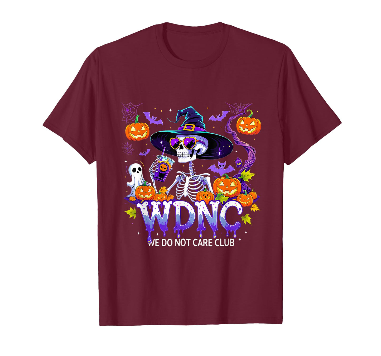 Proud Member WDNC We Do Not Care Club Skeleton Halloween T-Shirt