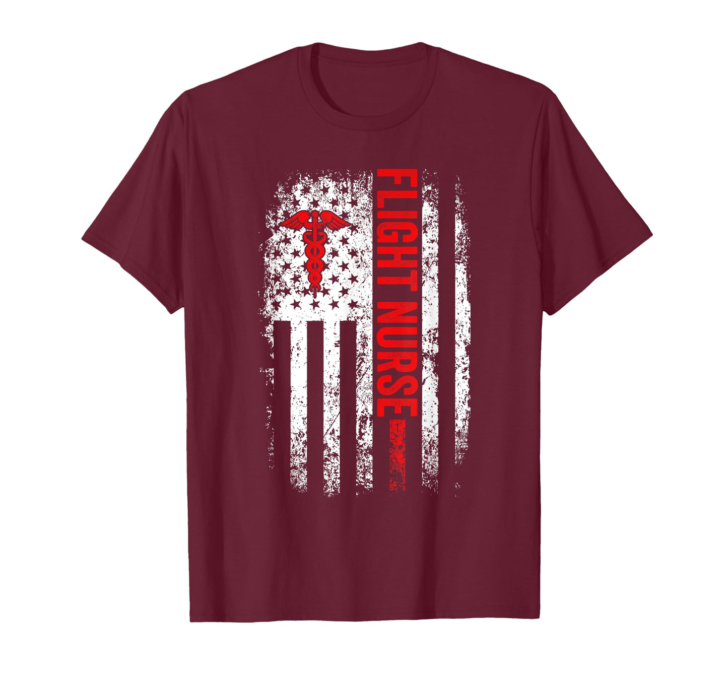 US American Flag Flight Nurse Funny Nursing For Women Men T-Shirt