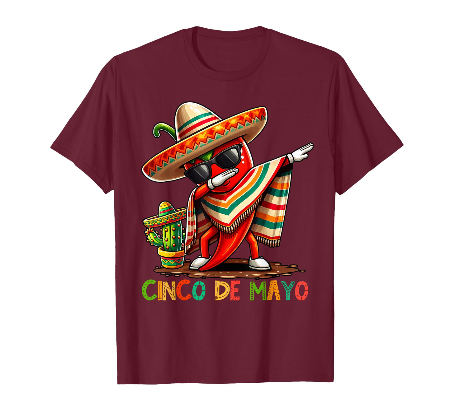 Dabbing Chili Cinco de Mayo Funny Mexican Food Dab Boys Kids T-Shirt