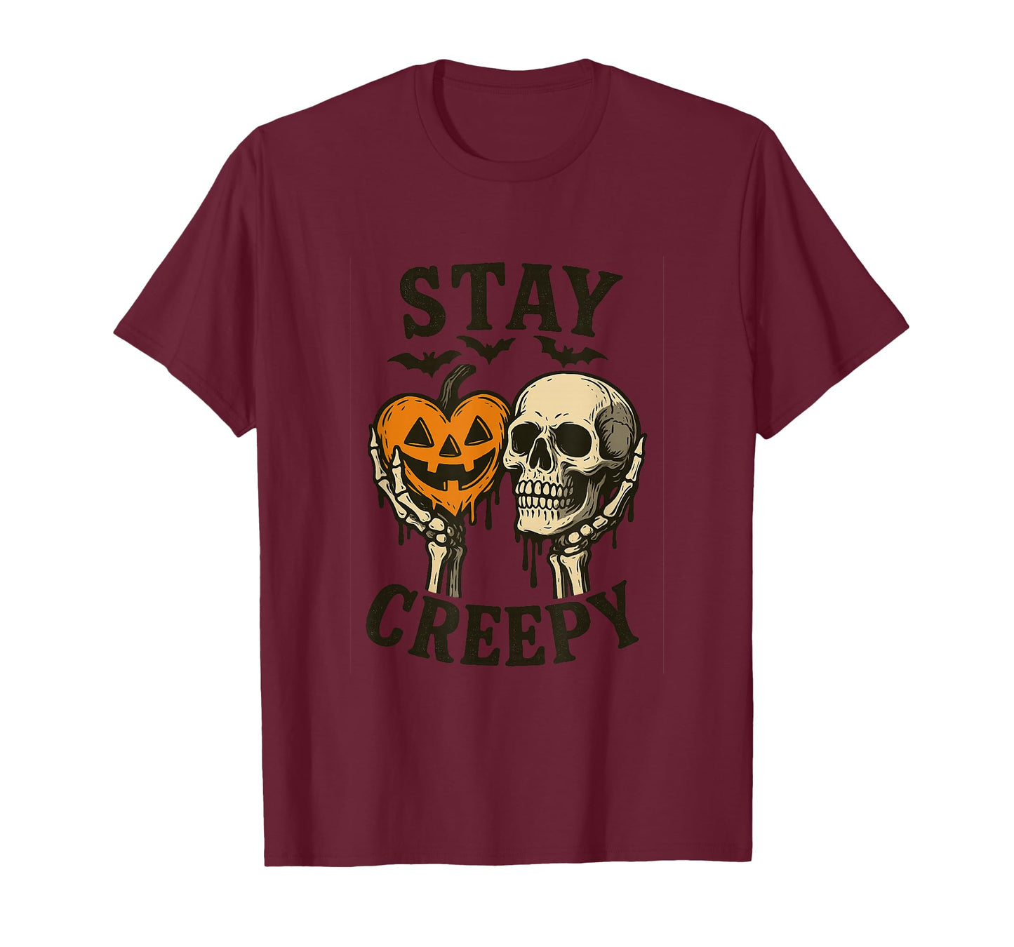 Stay Creepy Skeleton Pumpkin Halloween Apparel for Parties T-Shirt