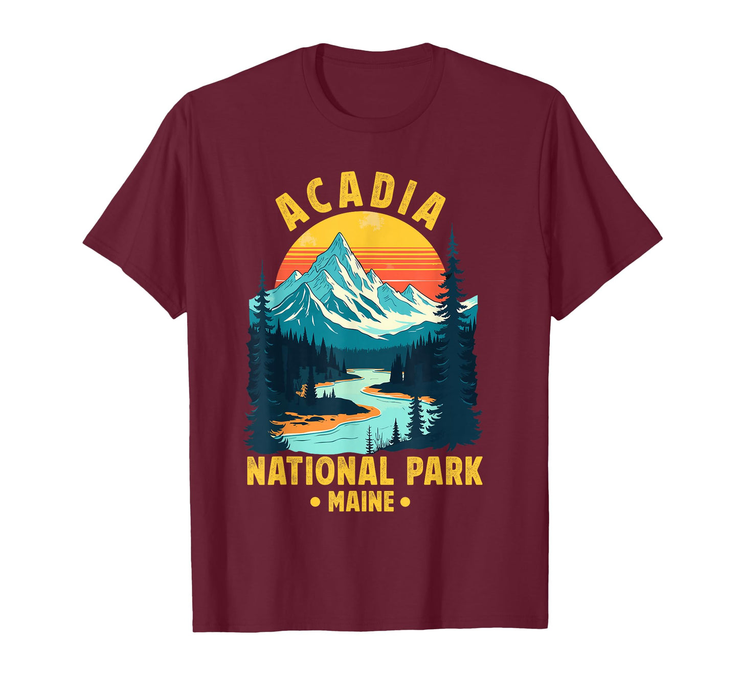 Acadia National Park Souvenir Maine Retro for Men Women Kid T-Shirt