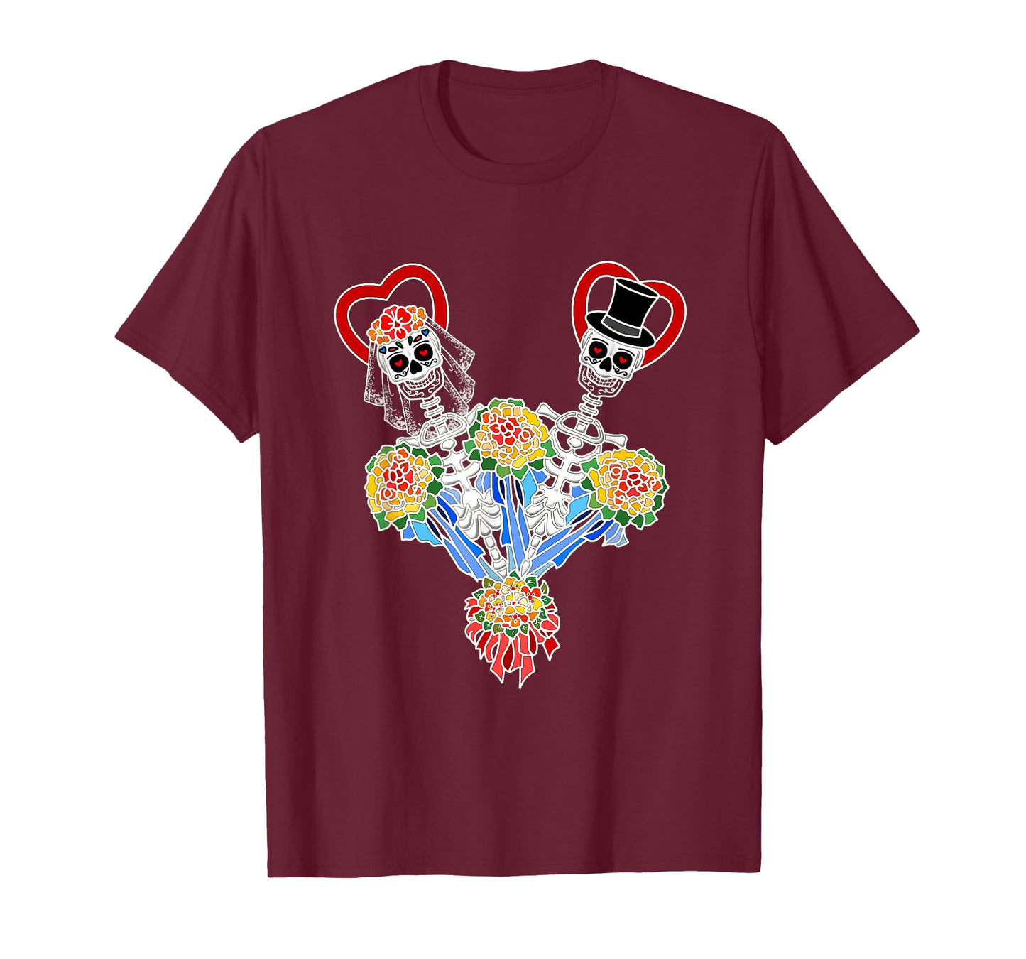 Funny Halloween Skeleton Couple Bride and Groom T-Shirt