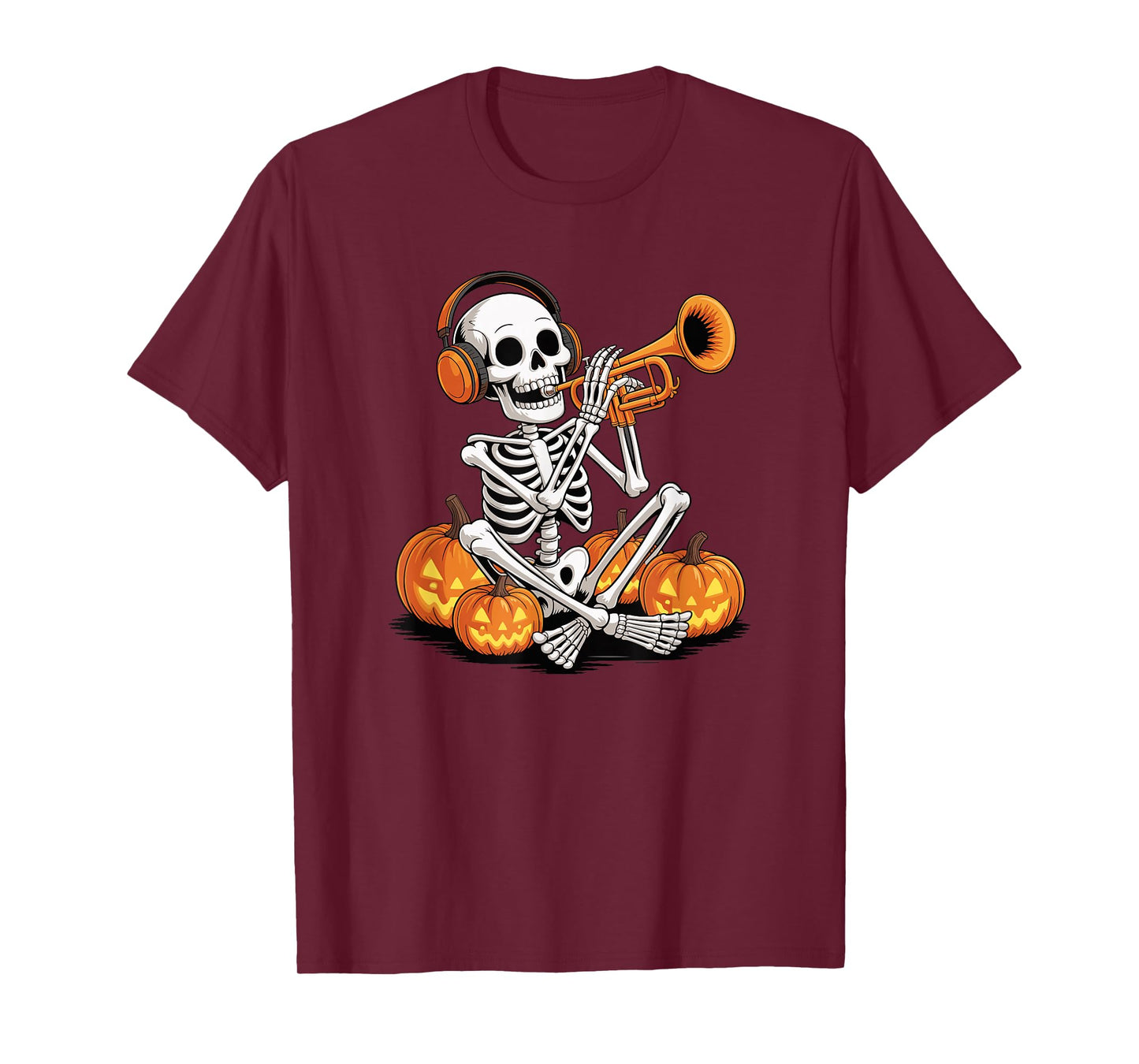 Halloween Skeleton Trumpet Trumpeter T-Shirt