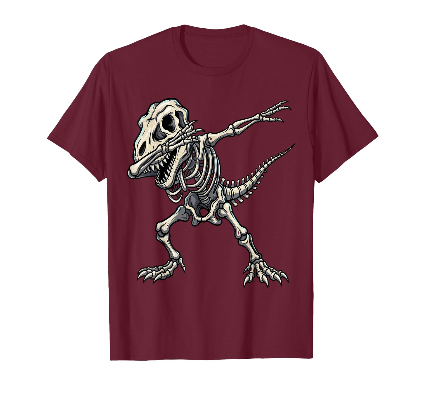 Dabbing Dinosaur Skeleton Funny Halloween T-Rex T-Shirt