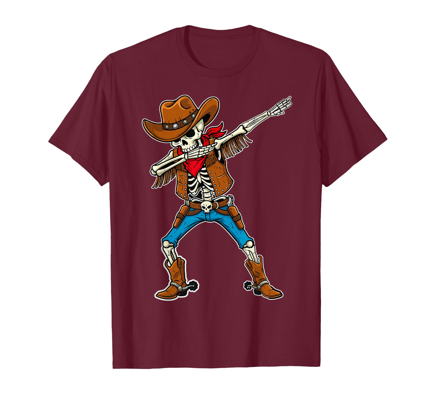 Dabbing Skeleton Cowboy Boys Halloween T-Shirt