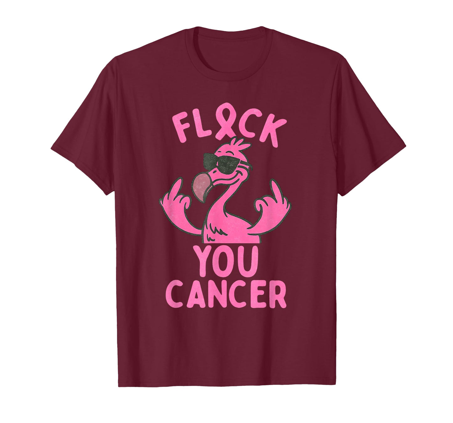 Flamingo Breast Cancer Awareness Pink Ribbon Humor Women T-Shirt