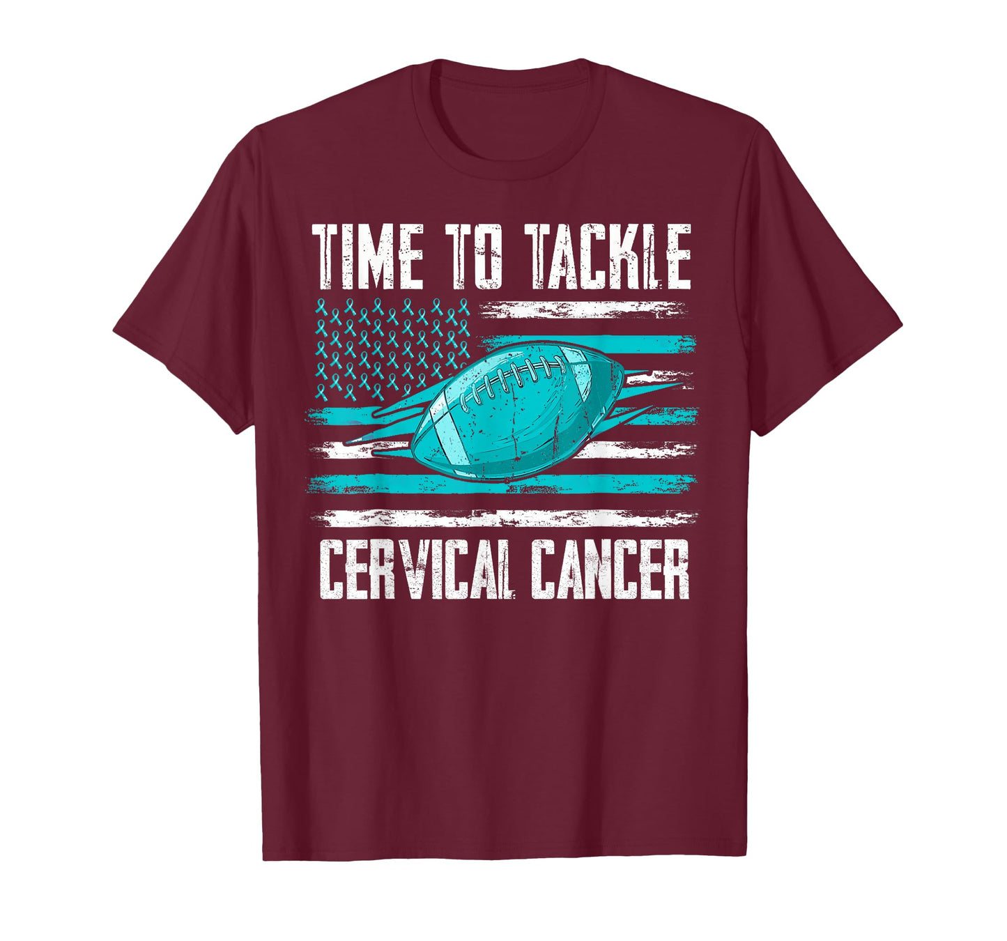 Tackle Cervical Cancer Football Cervical Cancer Awareness T-Shirt