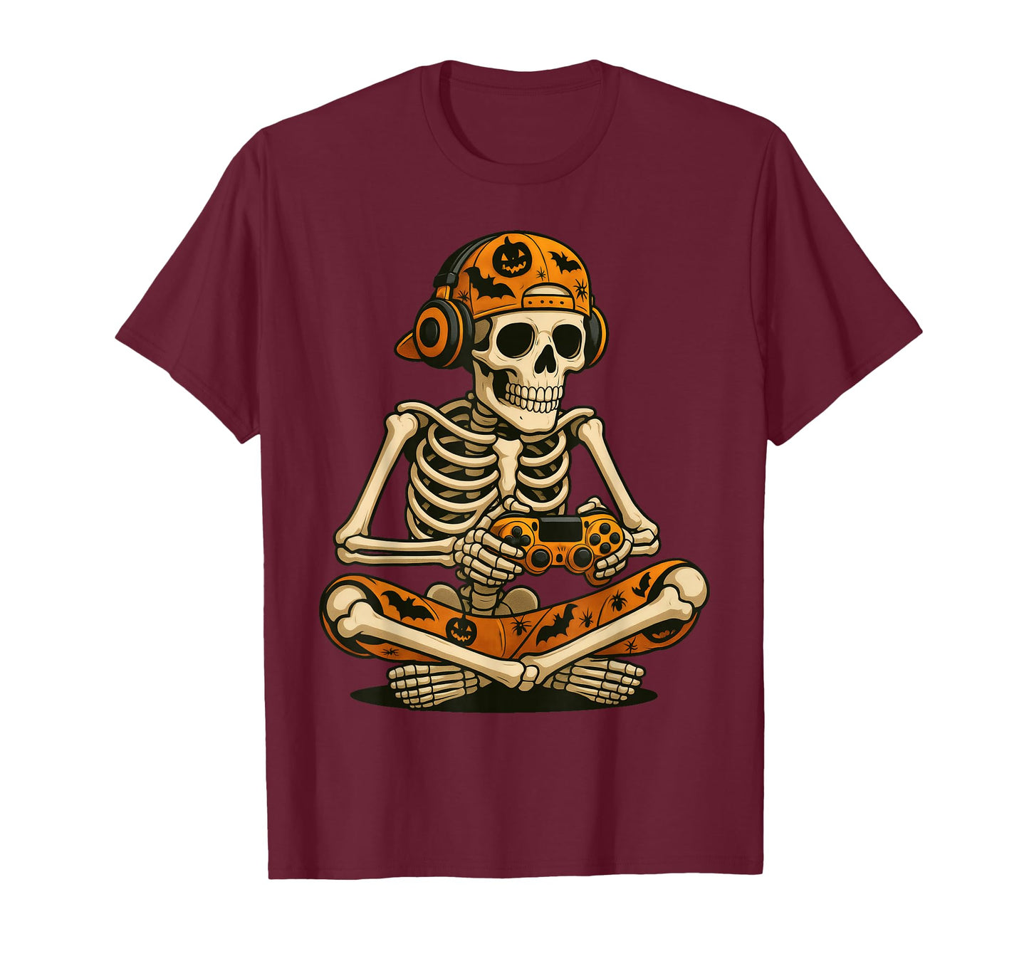 Halloween Skeleton Gamer Video Gaming Boys Men Kids T-Shirt