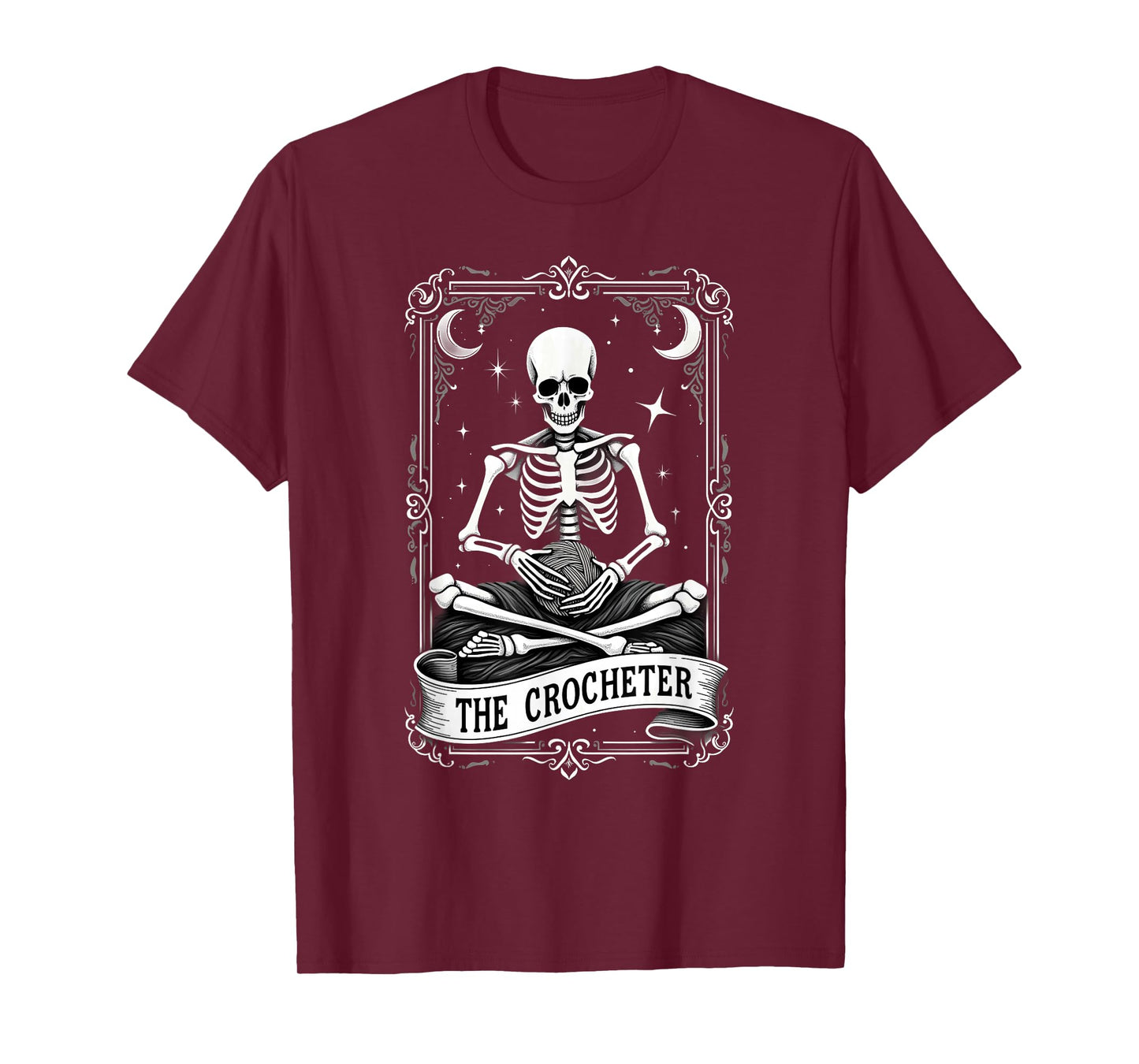 Gothic Tarot Card Crocheter Skeleton Halloween Quilter T-Shirt