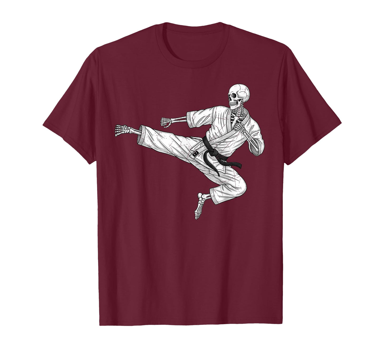 Martial Arts Skeleton Flying Side Kick Karate Taekwondo T-Shirt