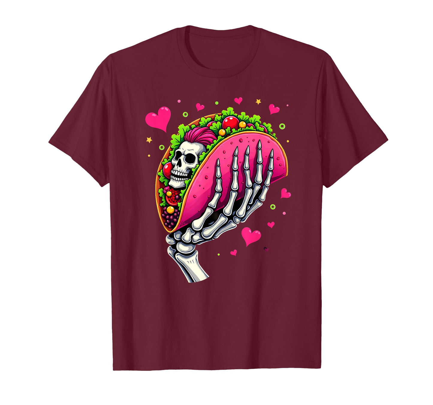 Creepy Skeleton Hand Holding A Taco Halloween T-Shirt
