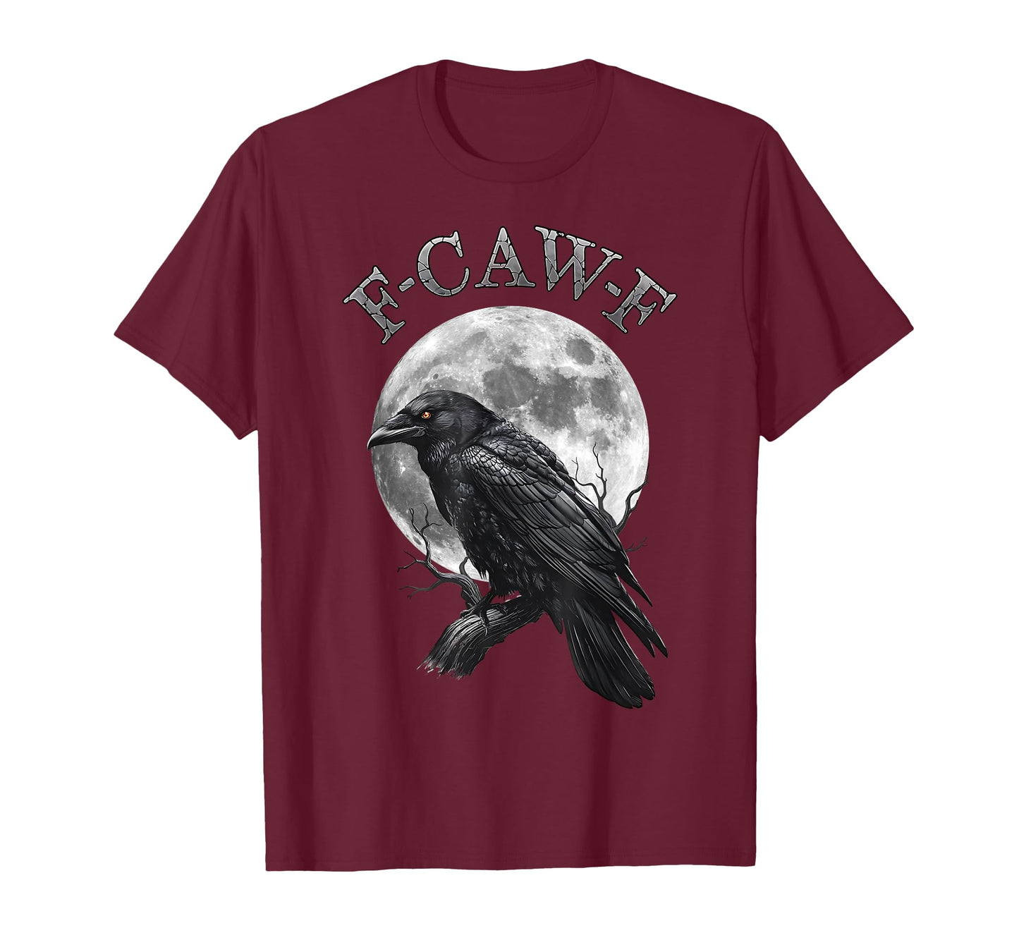F-Caw-F Funny Black Crow Black Bird Moon Graphic Adult Humor T-Shirt