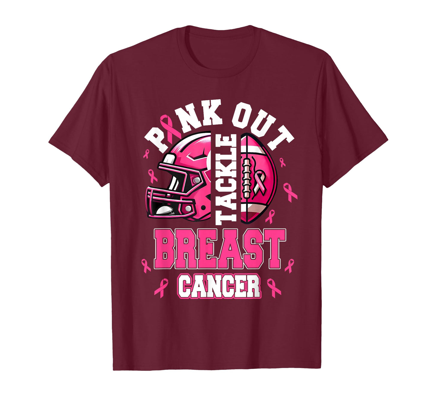 Pink Out Tackle Breast Cancer Awareness American Football T-Shirt