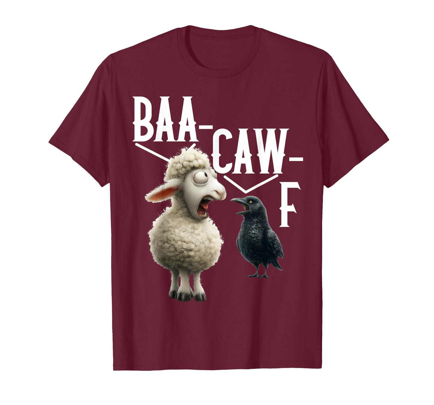 Animal Sound Pun Shirt – Baa Caw = Back Off Crow & Sheep Tee T-Shirt
