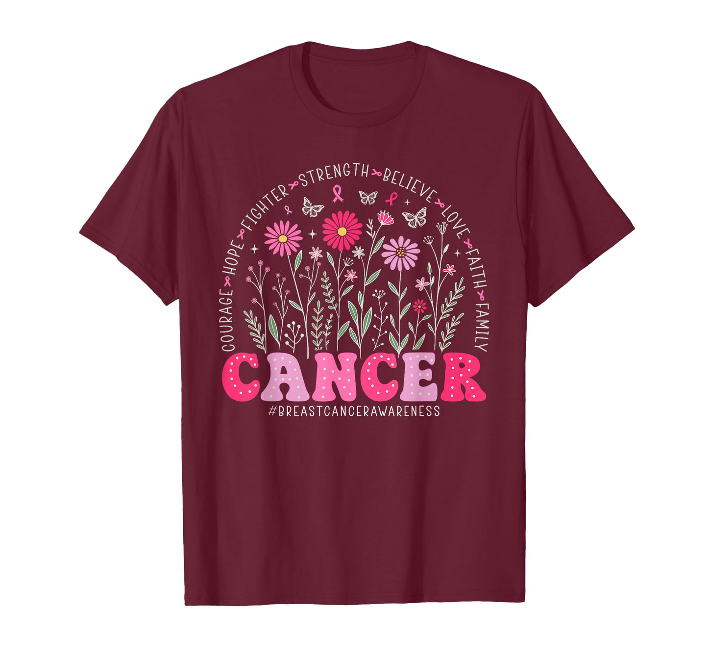 Breast Cancer Survivor Wildflower Breast Cancer Awareness T-Shirt