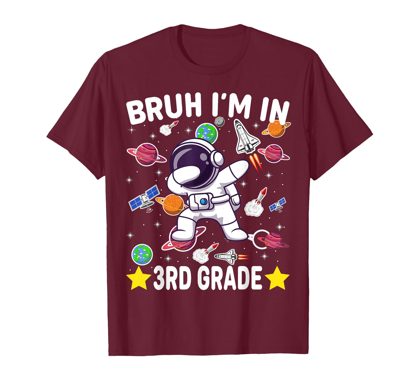 Third Grade Dabbing Boy Astronaut Bruh i'm in 3rd Grade T-Shirt