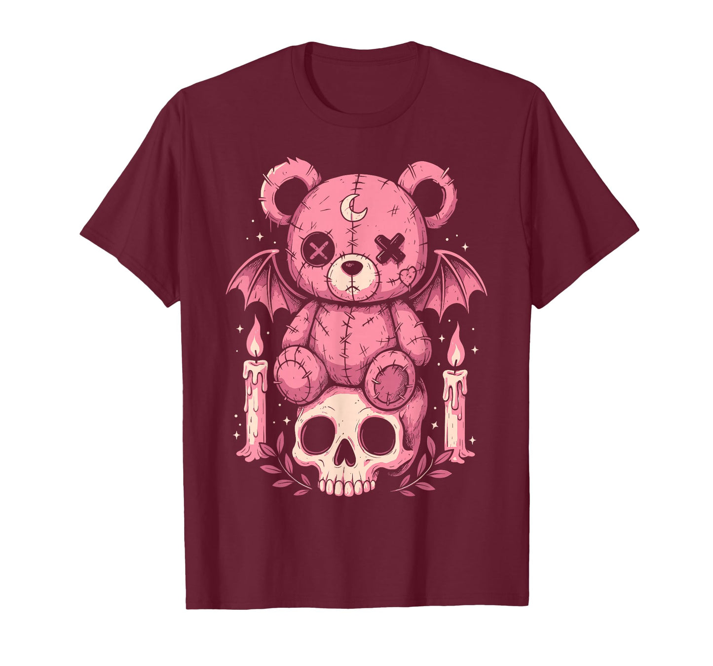Creepy Cute Teddy Bear Pastel Goth Skeleton Horror Lover T-Shirt