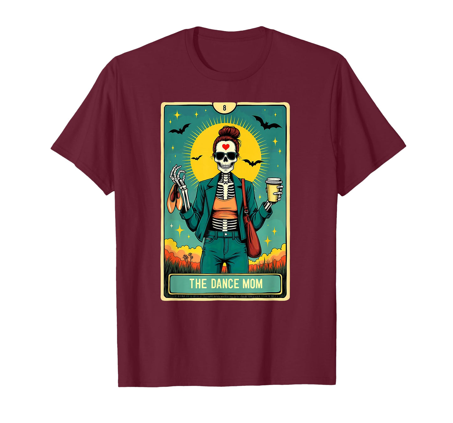 Tarot Card Dance Mom Skeleton Halloween T-Shirt