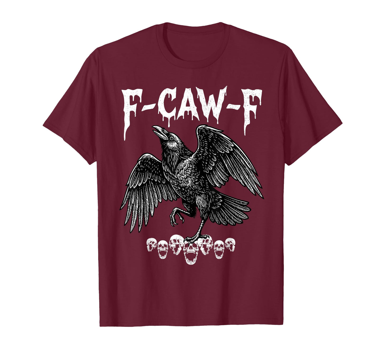 F-Caw-F Funny Black Crow Bird Moon Gothic Adult Humor F cawF T-Shirt