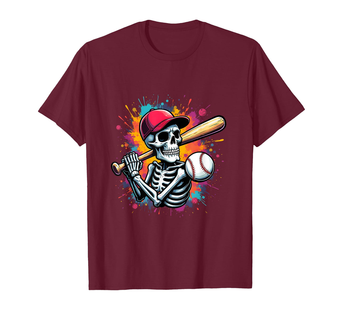 Cool Skeleton Baseball Player Graphic Sports Gift T-Shirt