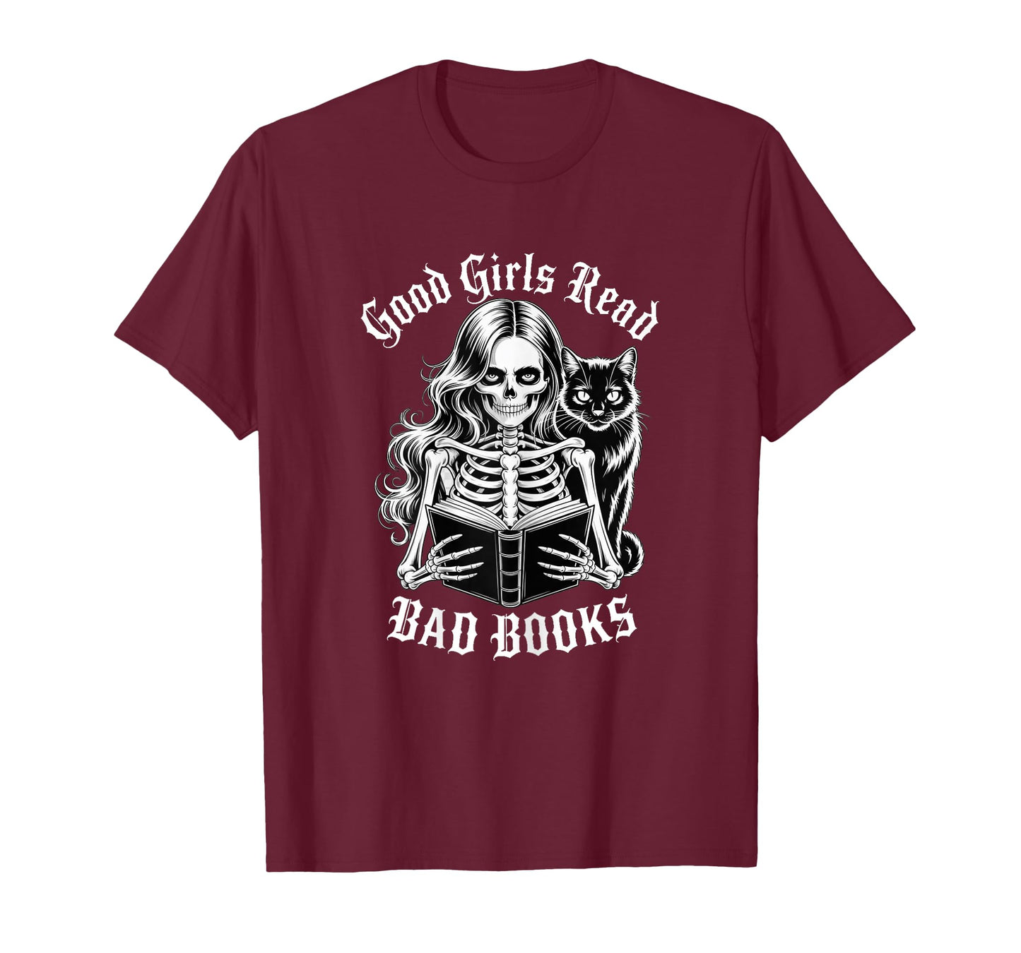 Good Girls Read Bad Books Shirt Funny Smut Reader Black Cat T-Shirt