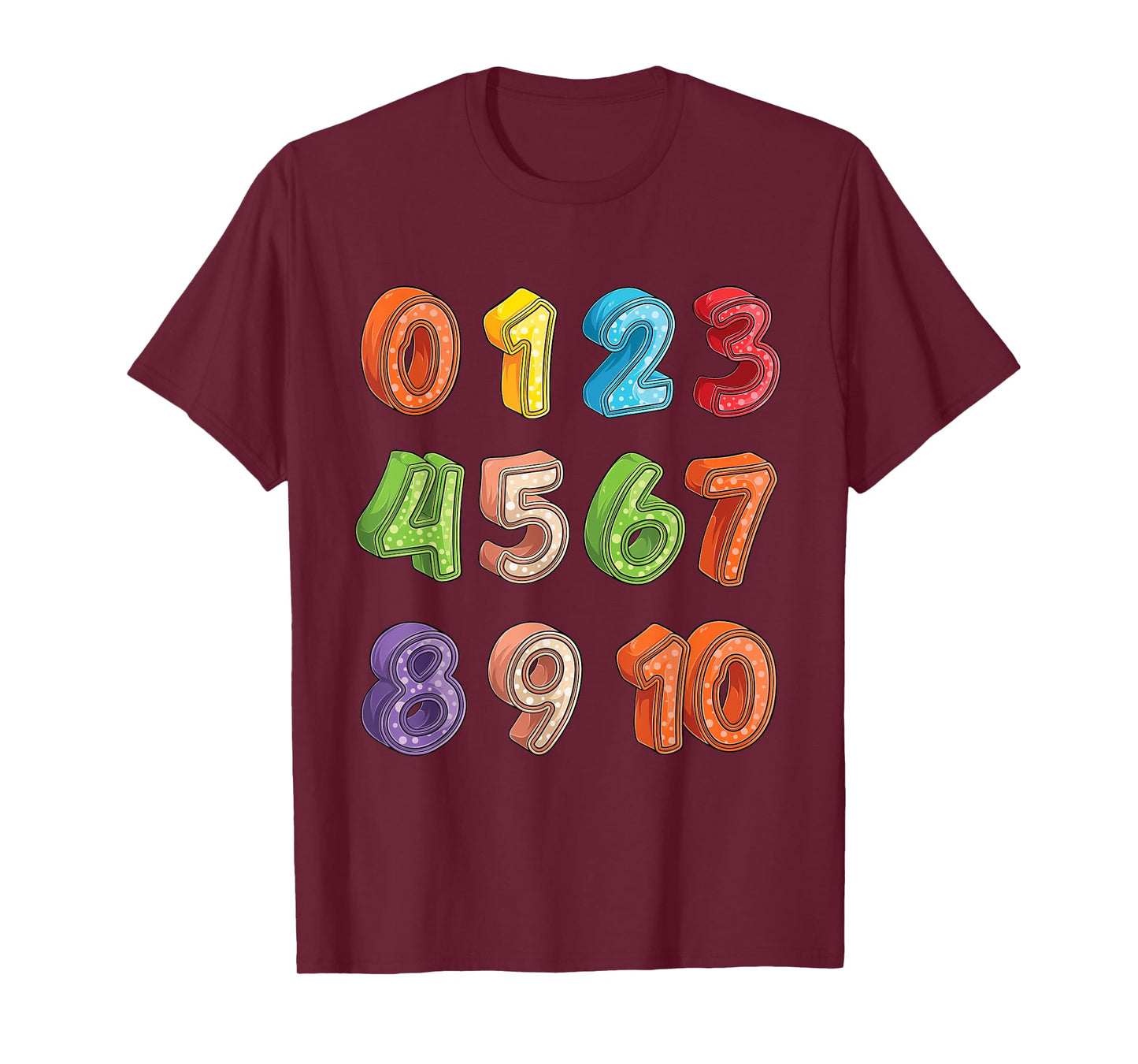 Math Numbers Learning Preschool Education For Kids Toddlers T-Shirt
