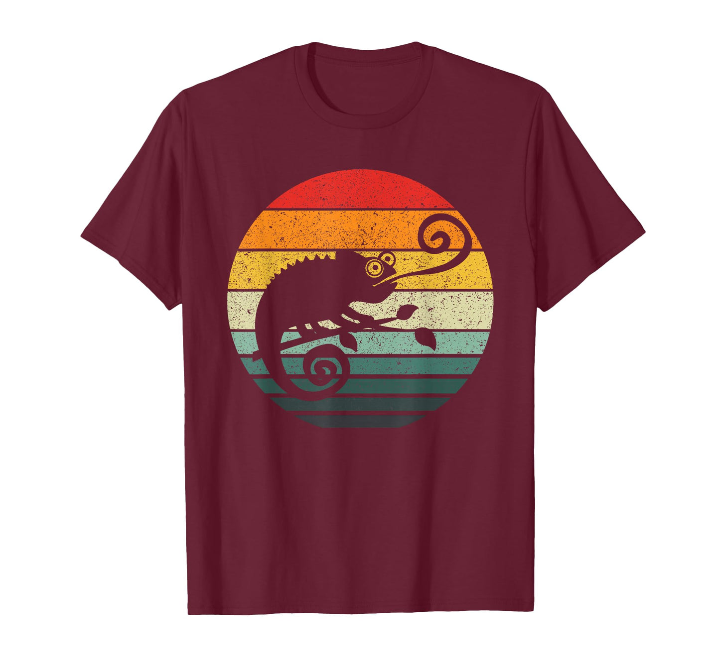 Chameleon Retro Sunset Vintage Design T-Shirt