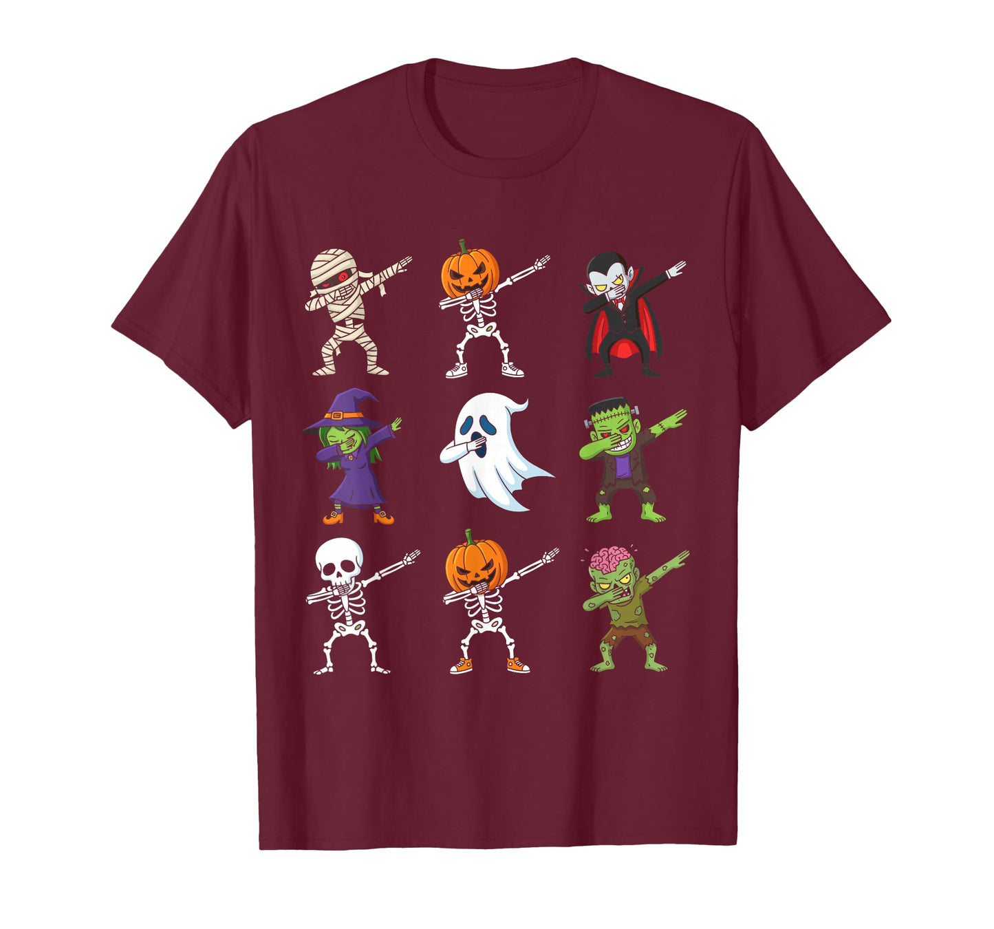 Dabbing Halloween Costumes Skeleton Zombie Pumpkin Mummy T-Shirt