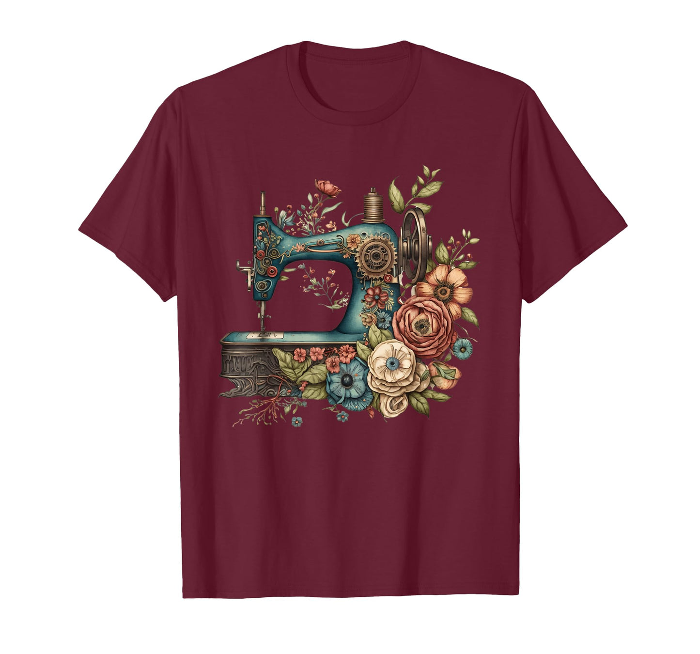Floral Sewing Machine - Flower Seamstress Sewing Machine T-Shirt