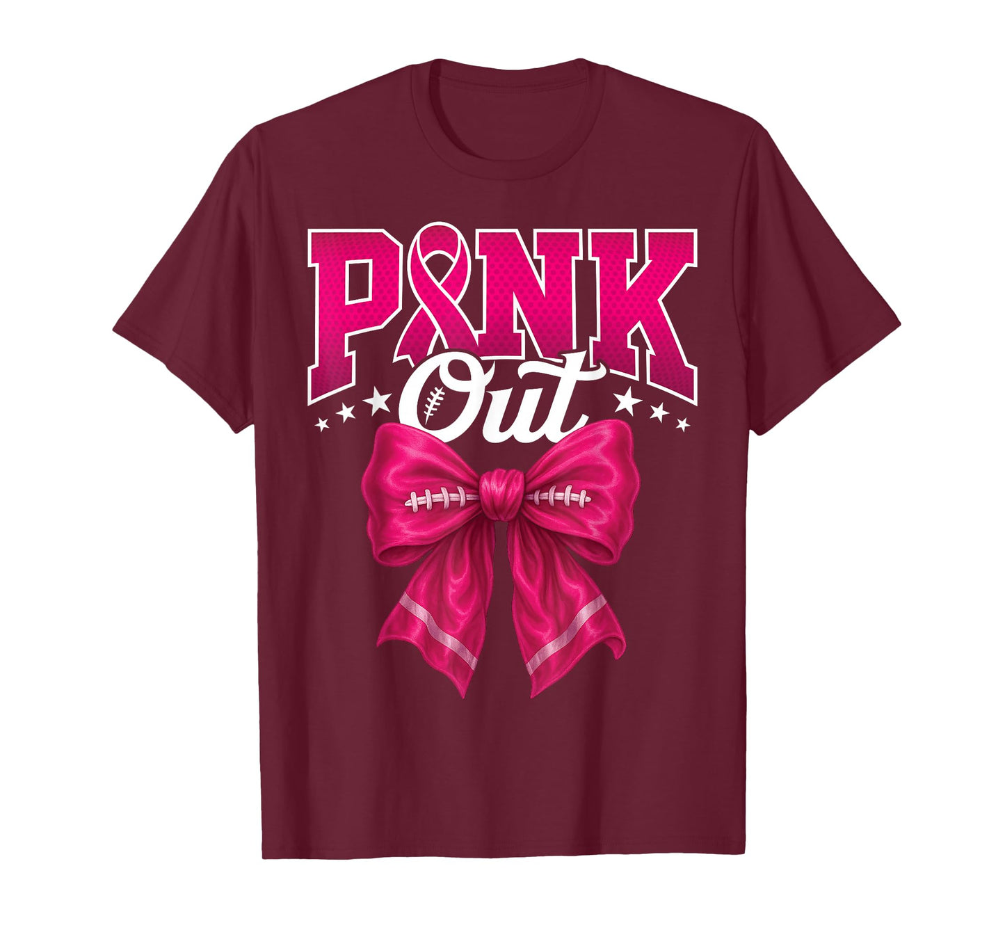 Pink Out Football Breast Cancer Awareness Women Men Kids T-Shirt