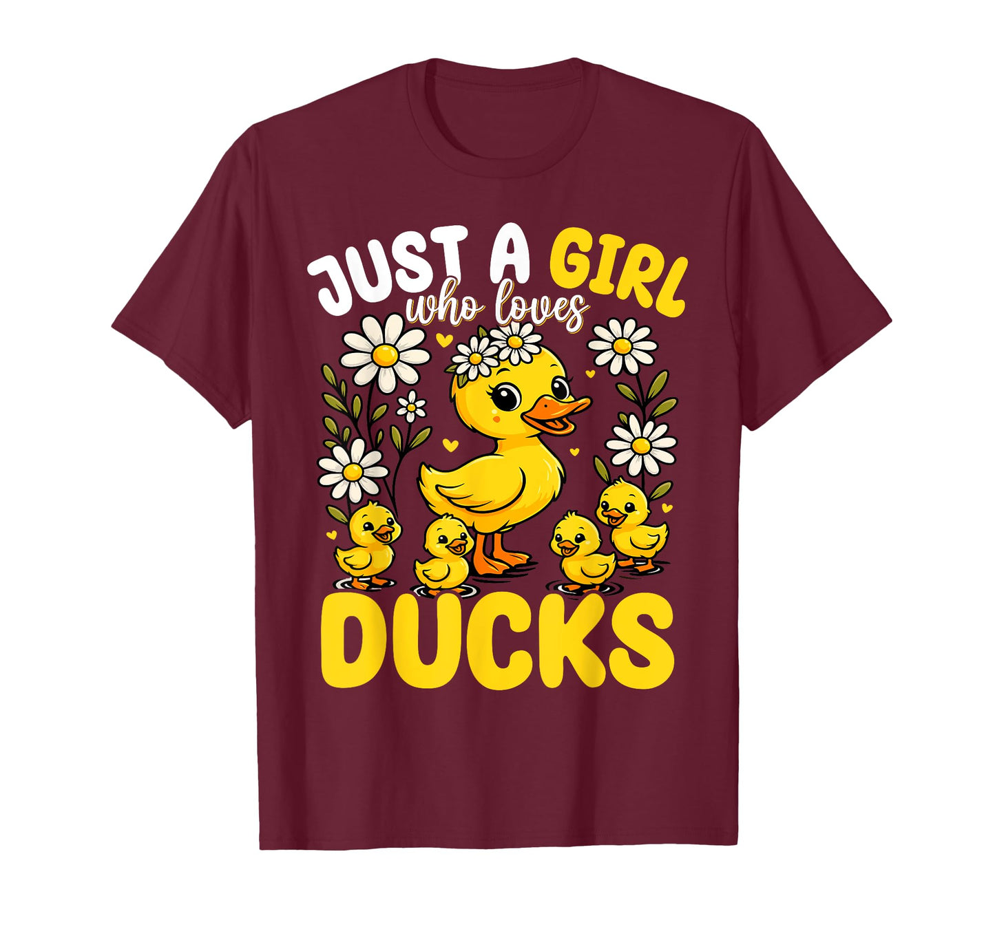 Cute Duck Lover Girls Kids Just A Girl Who Loves Ducks T-Shirt