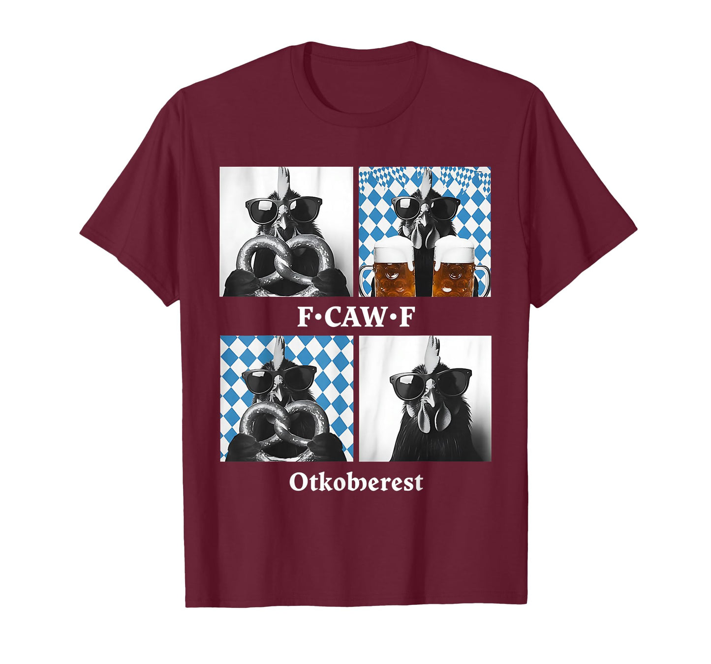 Rooster Chicken Oktoberfest Sunglasses Photobooth Selfie T-Shirt