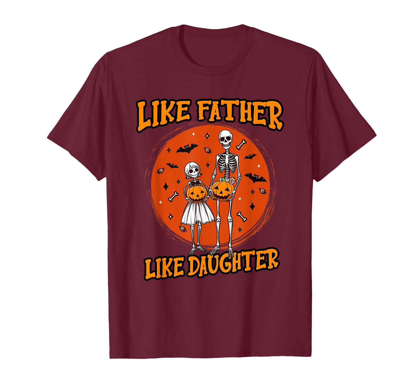 Skeleton Father Daughter Matching Halloween Costume T-Shirt