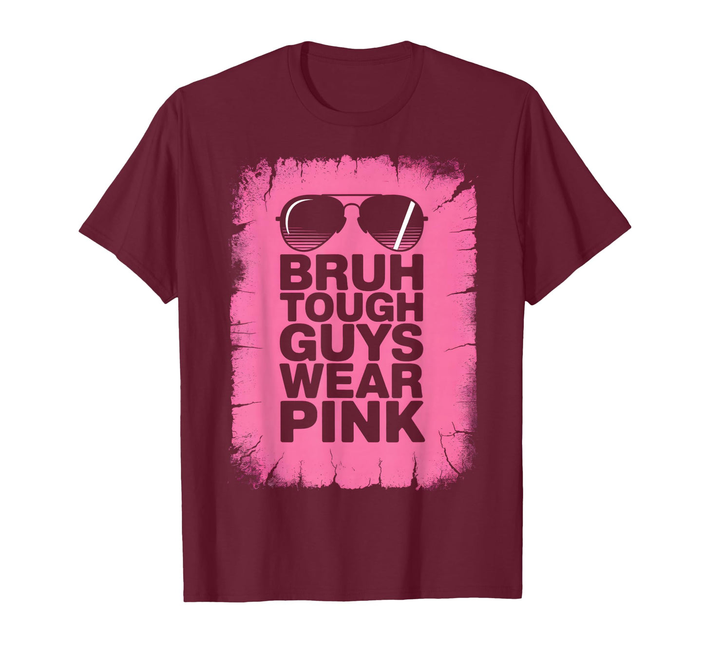 Bruh Tough Guys Wear Pink Breast Cancer Awareness Boys Men T-Shirt