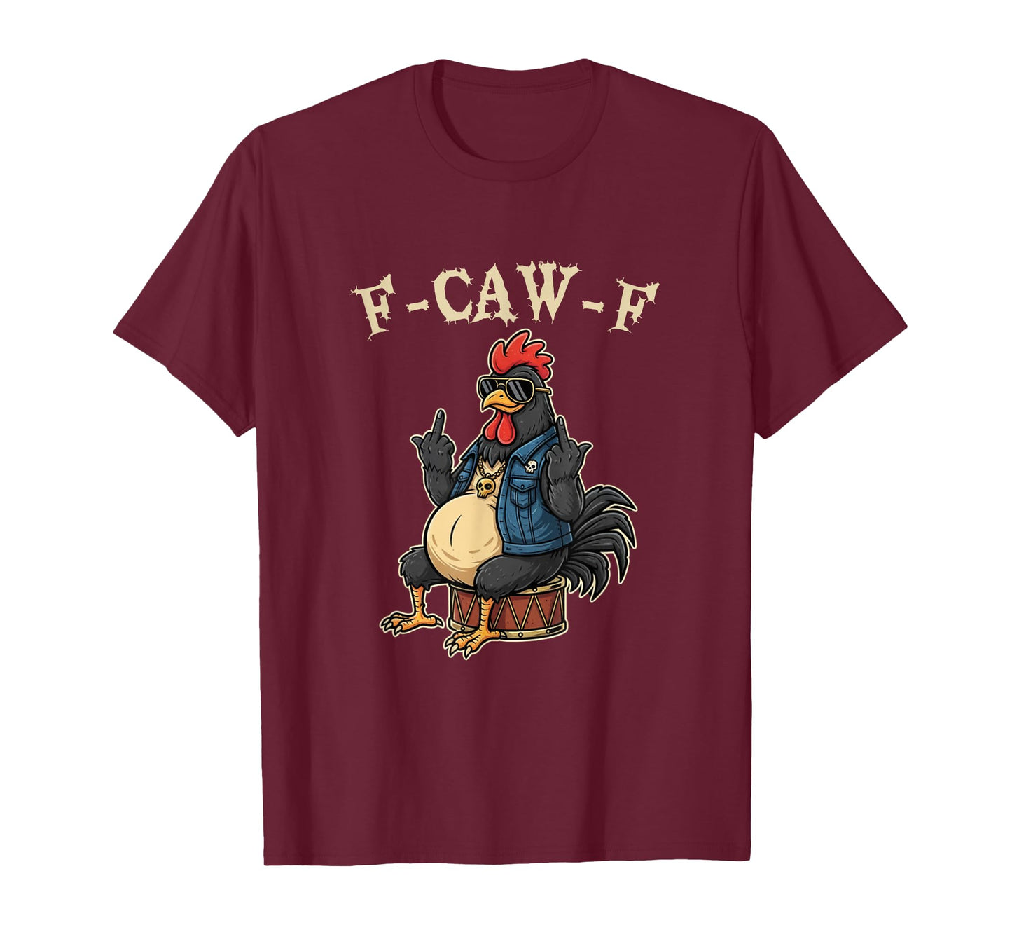 F-CAW-F Funny Halloween Adult Chicken T-Shirt
