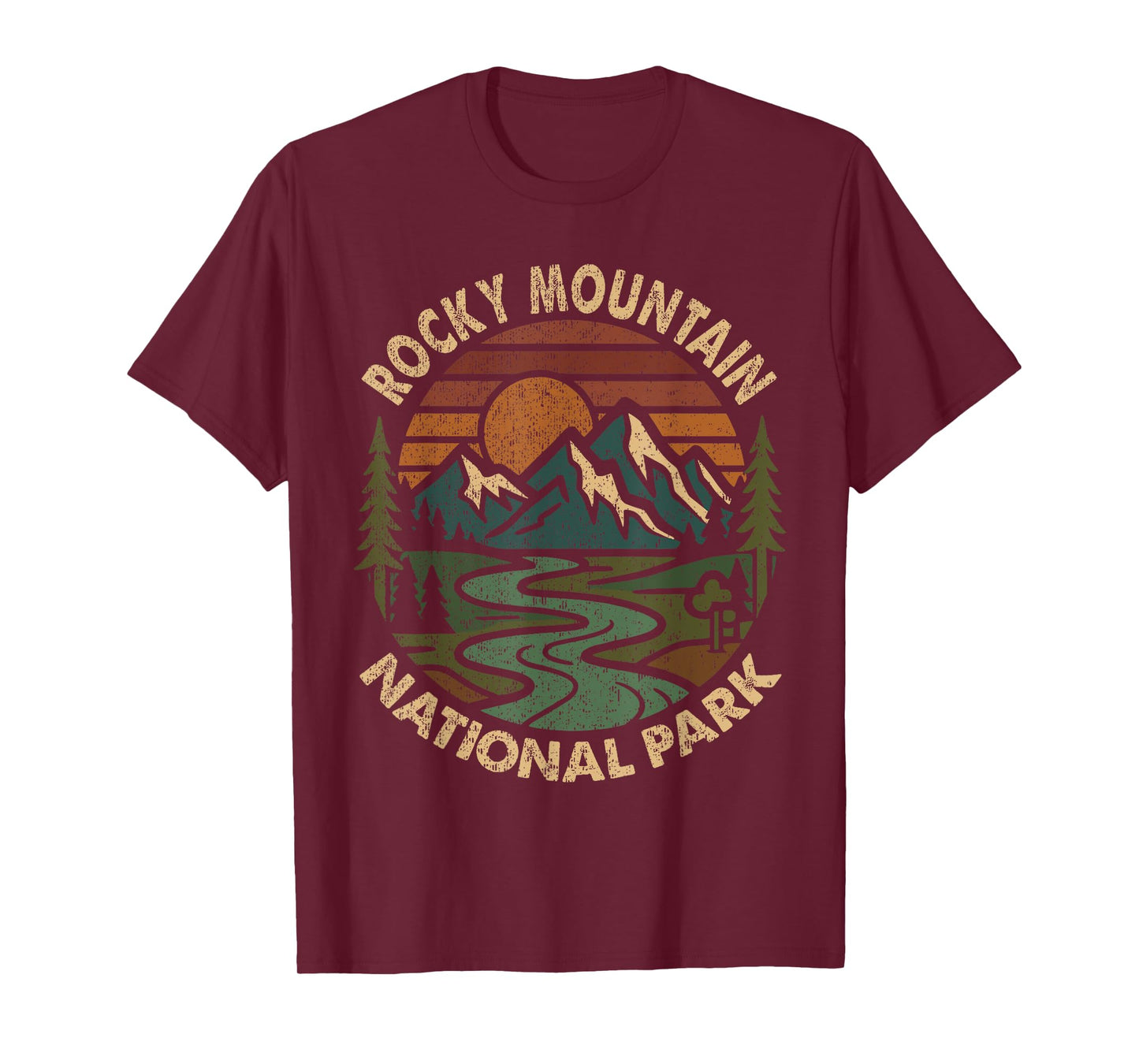 Rocky Mountain National Park Retro Sunset Mountains T-Shirt