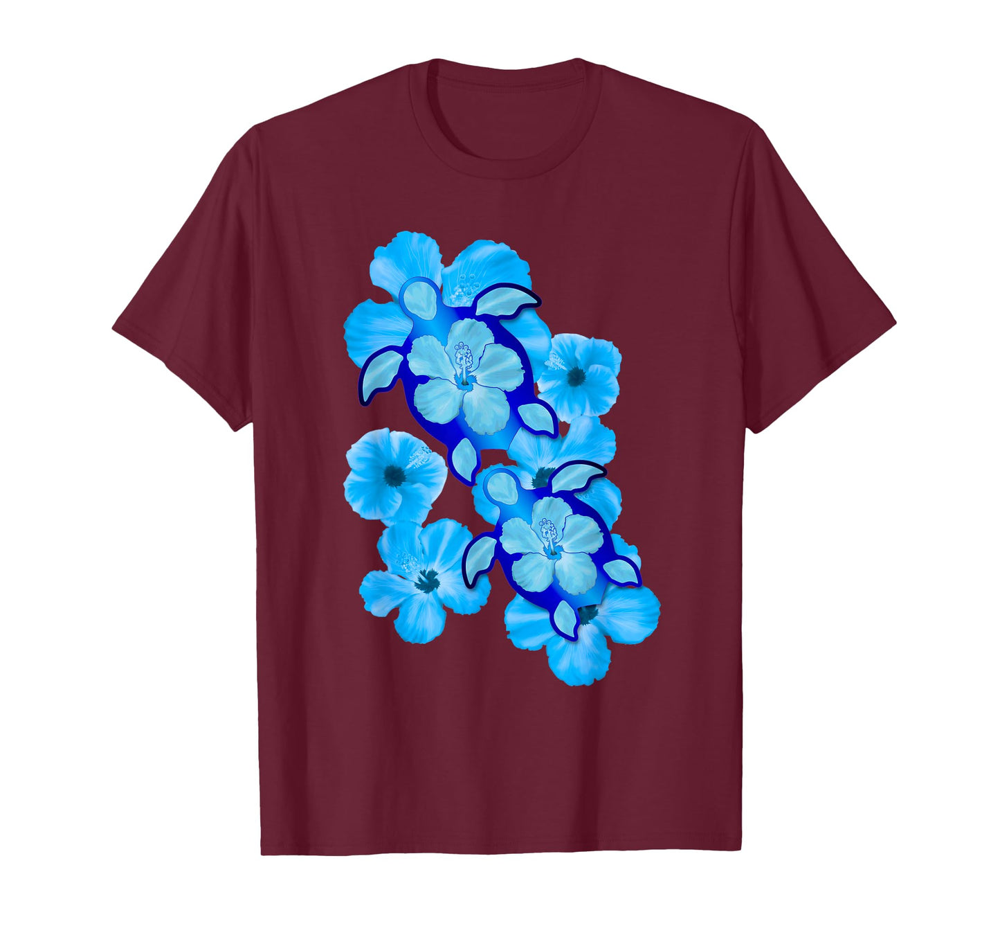 Hawaiian Sea Turtles Hibiscus Flowers T-Shirt