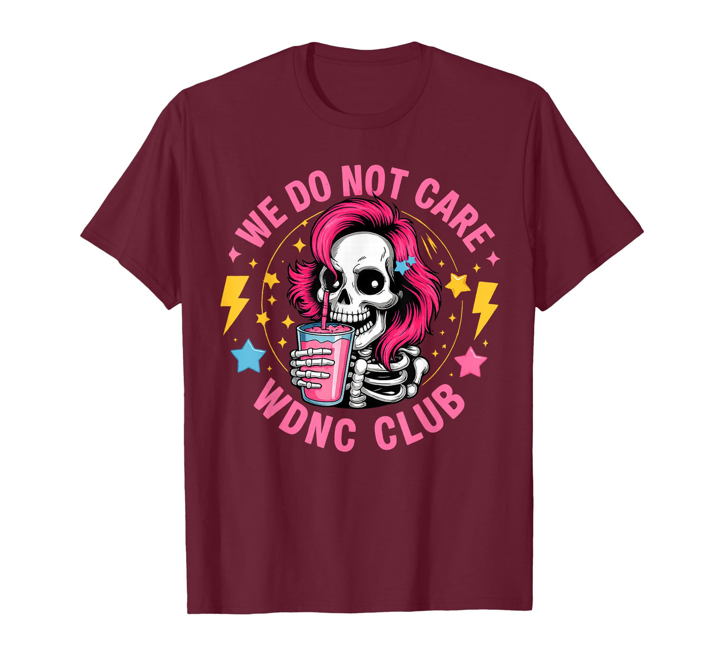 WDNC We Do Not Care Club Coffee Skeleton T-Shirt