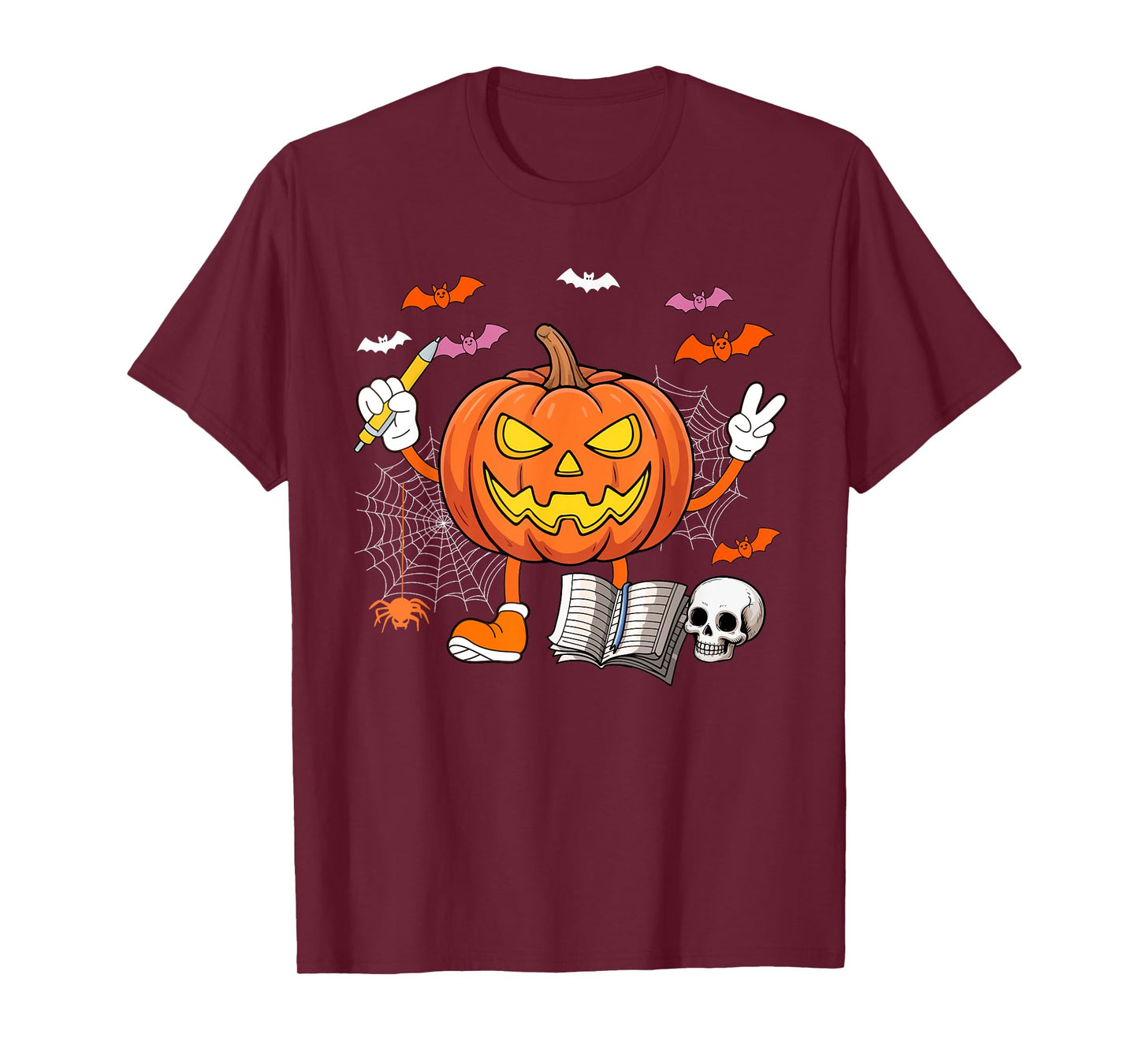 School Counselor Job Horror Carved Pumpkin Halloween Team T-Shirt