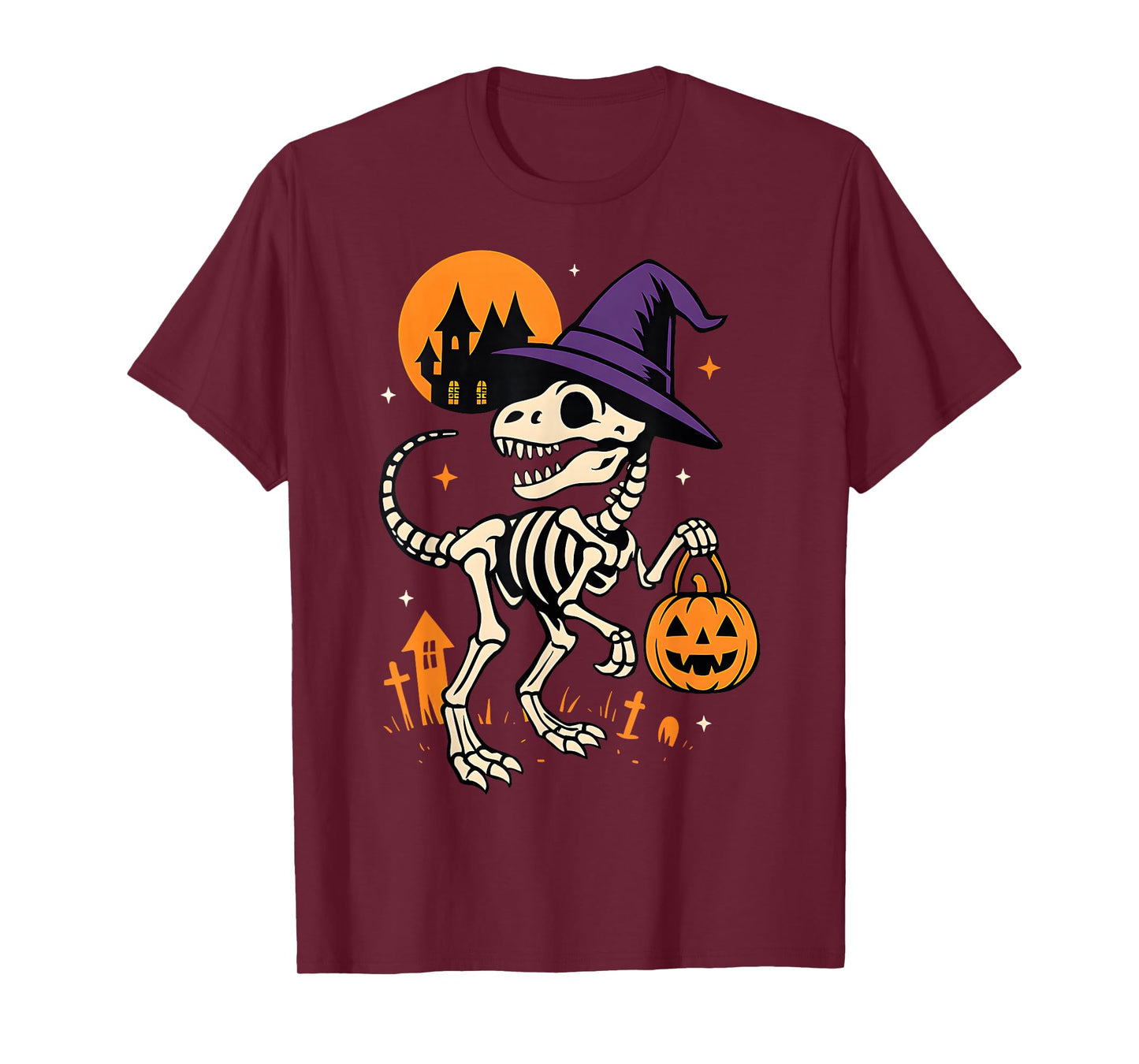 Spooky T-Rex Skeleton Dinosaur Halloween Costume Art T-Shirt