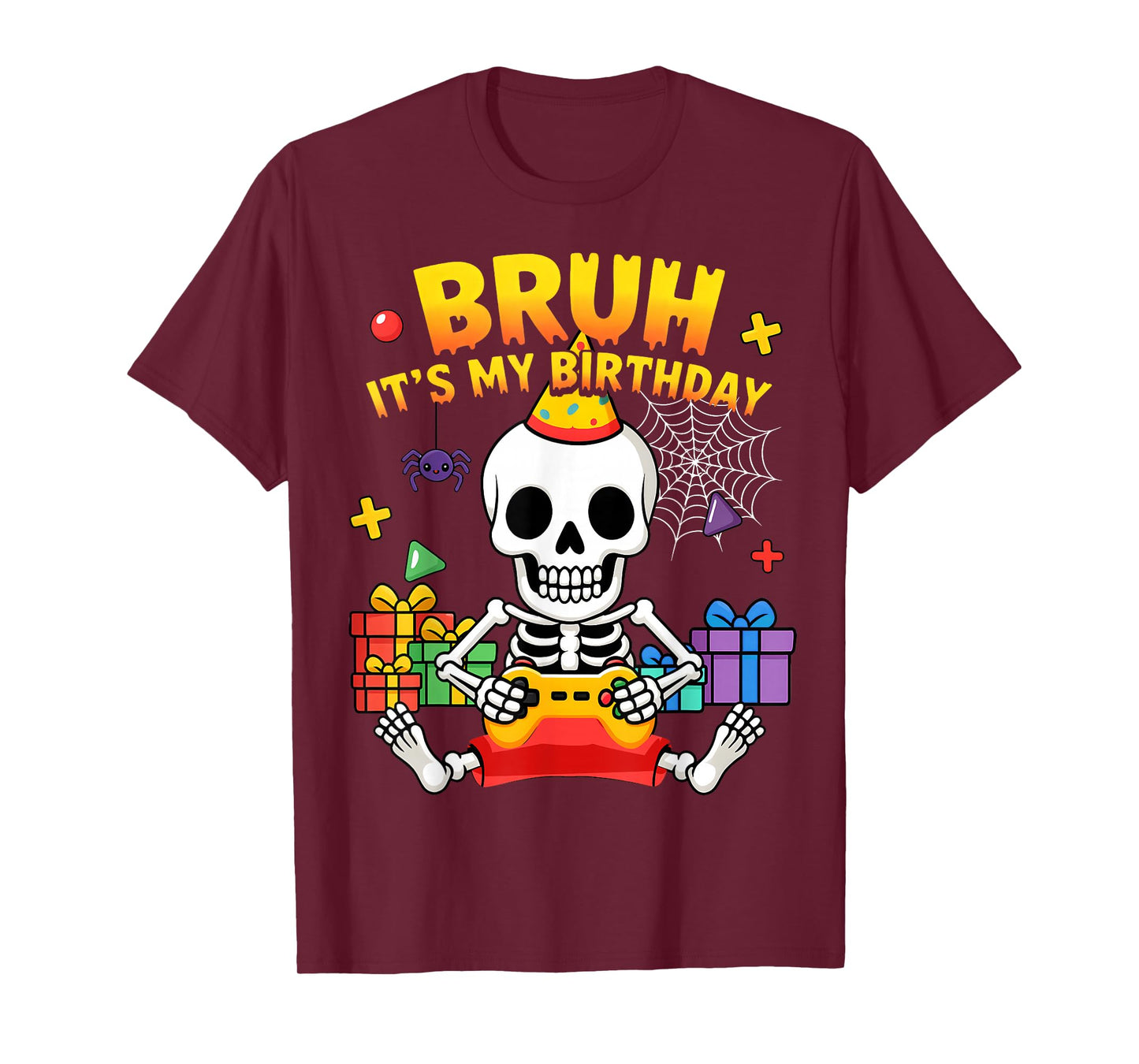 It's My Birthday Skeleton Gamer Halloween Birthday Party T-Shirt