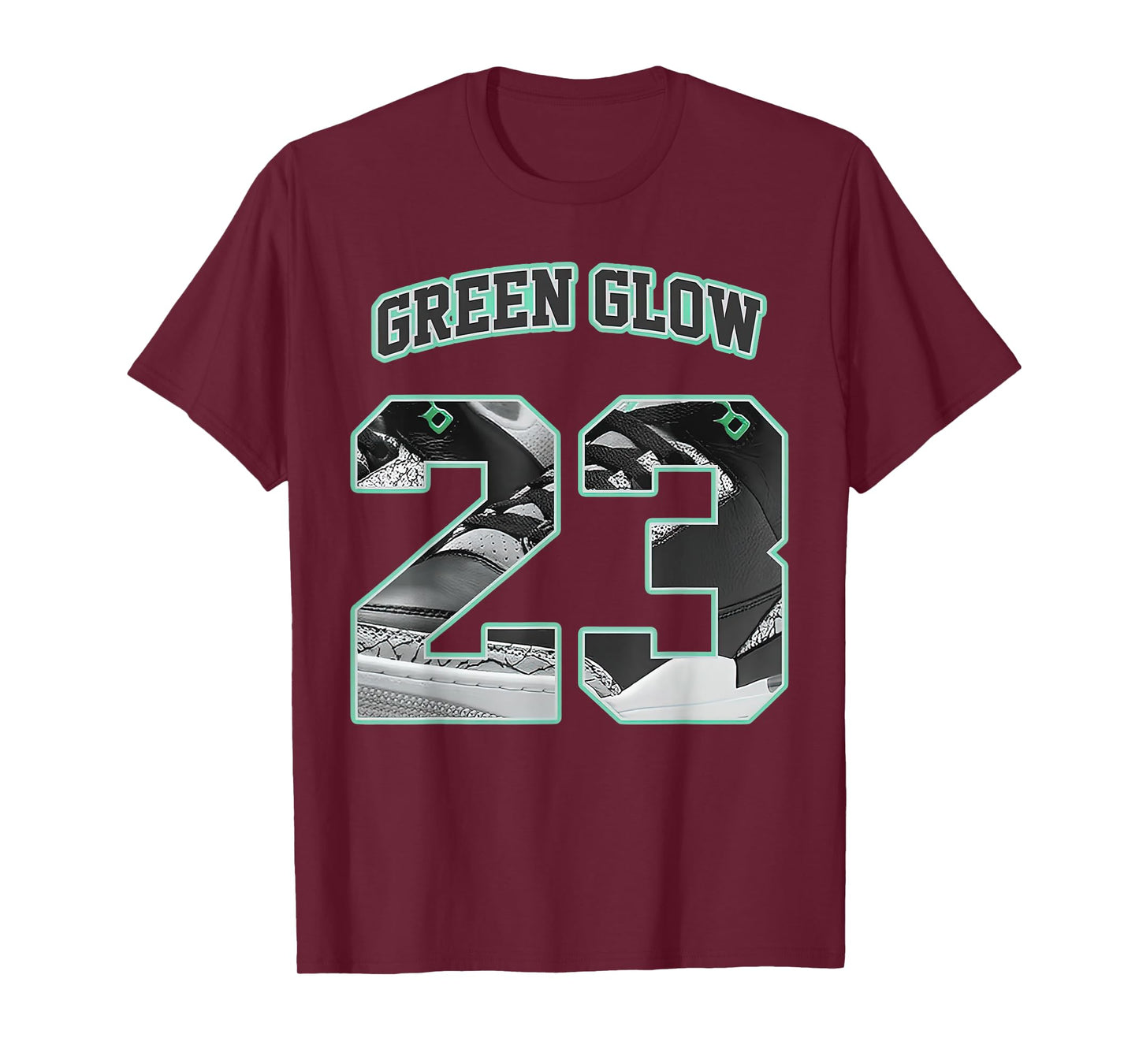 Number 23 Black Green Glow 3s Loser Lover Matching Tee Retro T-Shirt